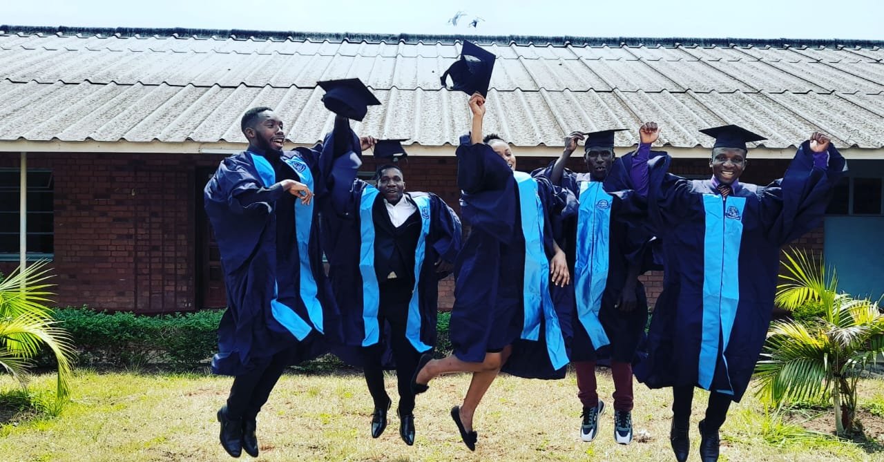 Graduating students of St. Mary's College of Education celebrating